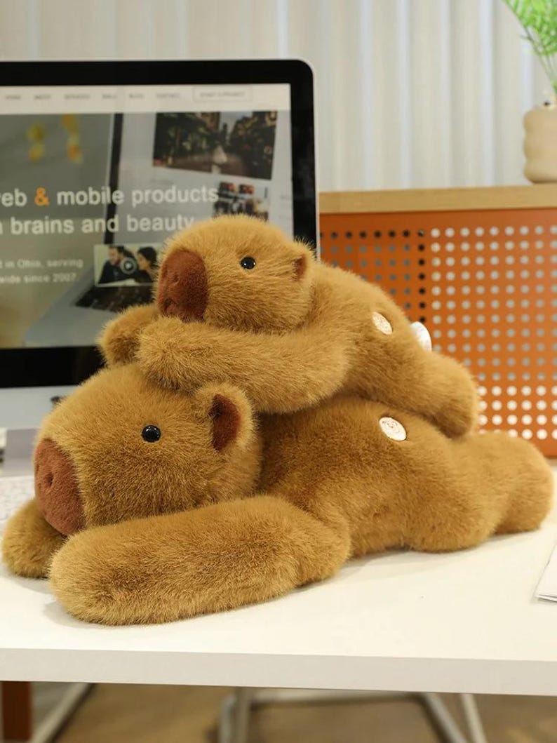 Capybara Plush Toy Long Arm Stuffed Animal, Soft Fluffy Capybara Plush Pillow, Cute Capybara Doll Gift for Kids, Boys & Girls