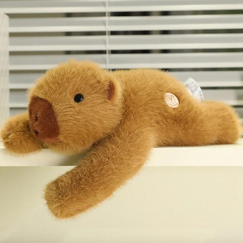 Capybara Plush Toy Long Arm Stuffed Animal, Soft Fluffy Capybara Plush Pillow, Cute Capybara Doll Gift for Kids, Boys & Girls