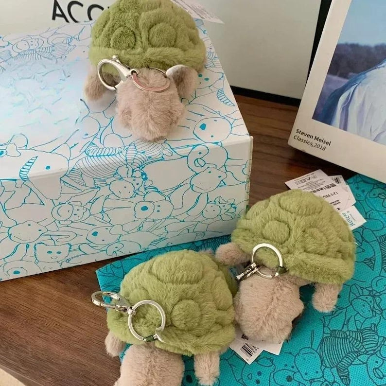 Cute Turtle Plush Keychain 15CM – Soft Stuffed Animal Bag Pendant, Kawaii Home Decor, Cat Dog Interactive Pet Toy, Holiday Gift