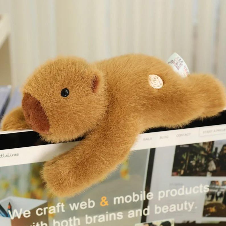 Capybara Plush Toy Long Arm Stuffed Animal, Soft Fluffy Capybara Plush Pillow, Cute Capybara Doll Gift for Kids, Boys & Girls