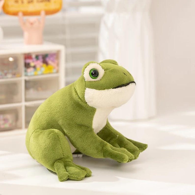 18cm Realistic Frog Green Frog Plush Toy Stuffed Animal Gifts