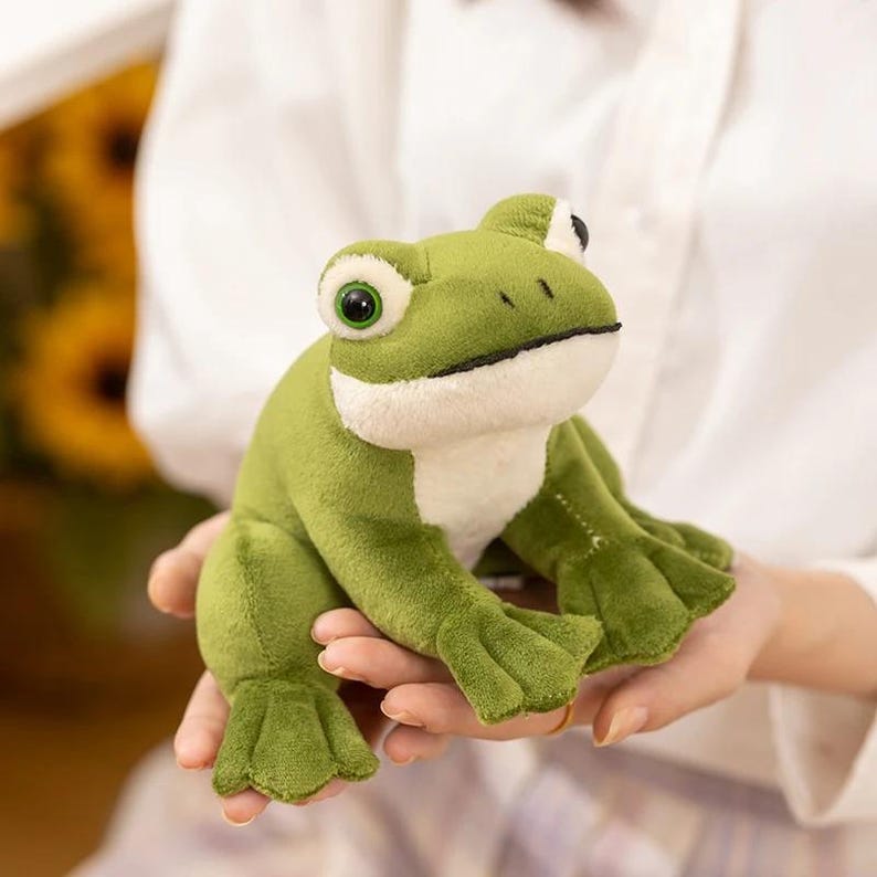 18cm Realistic Frog Green Frog Plush Toy Stuffed Animal Gifts