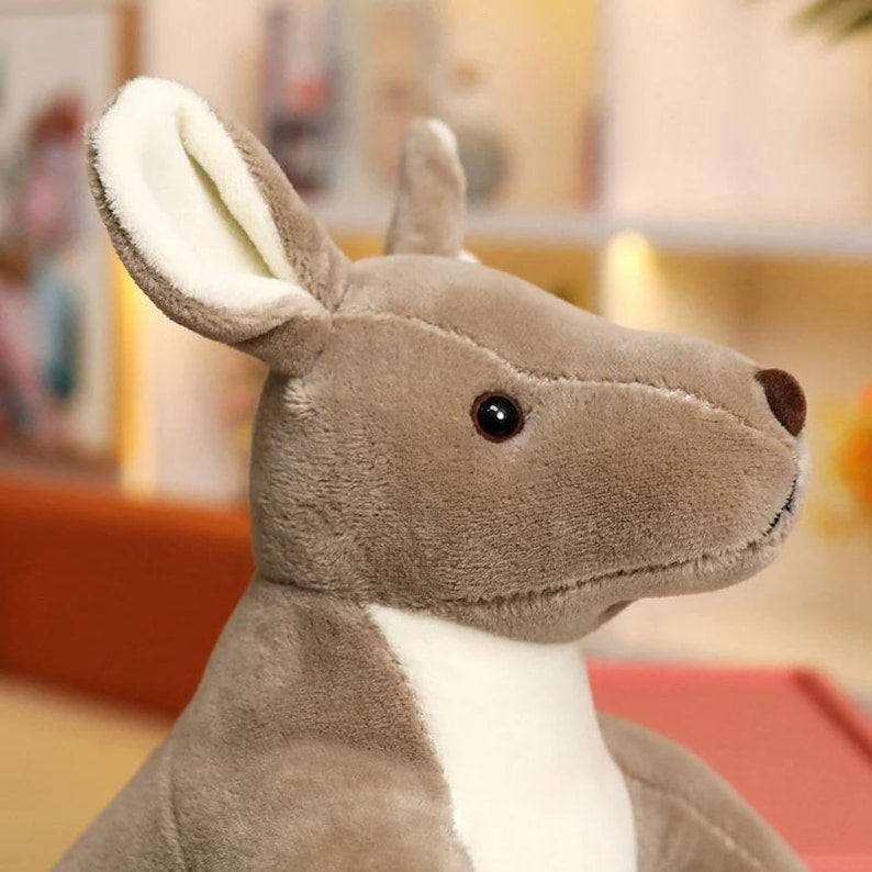 Mother & Baby Kangaroo Plush Toy – Soft Stuffed Animal Set – Cute Funny Kangaroo Doll – Kids Birthday Gift – Australia Wildlife Toy